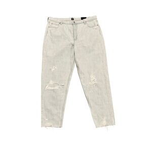 Gap Denim Womens Mom Jeans Light Wash Distressed High Rise Size 20/35T New